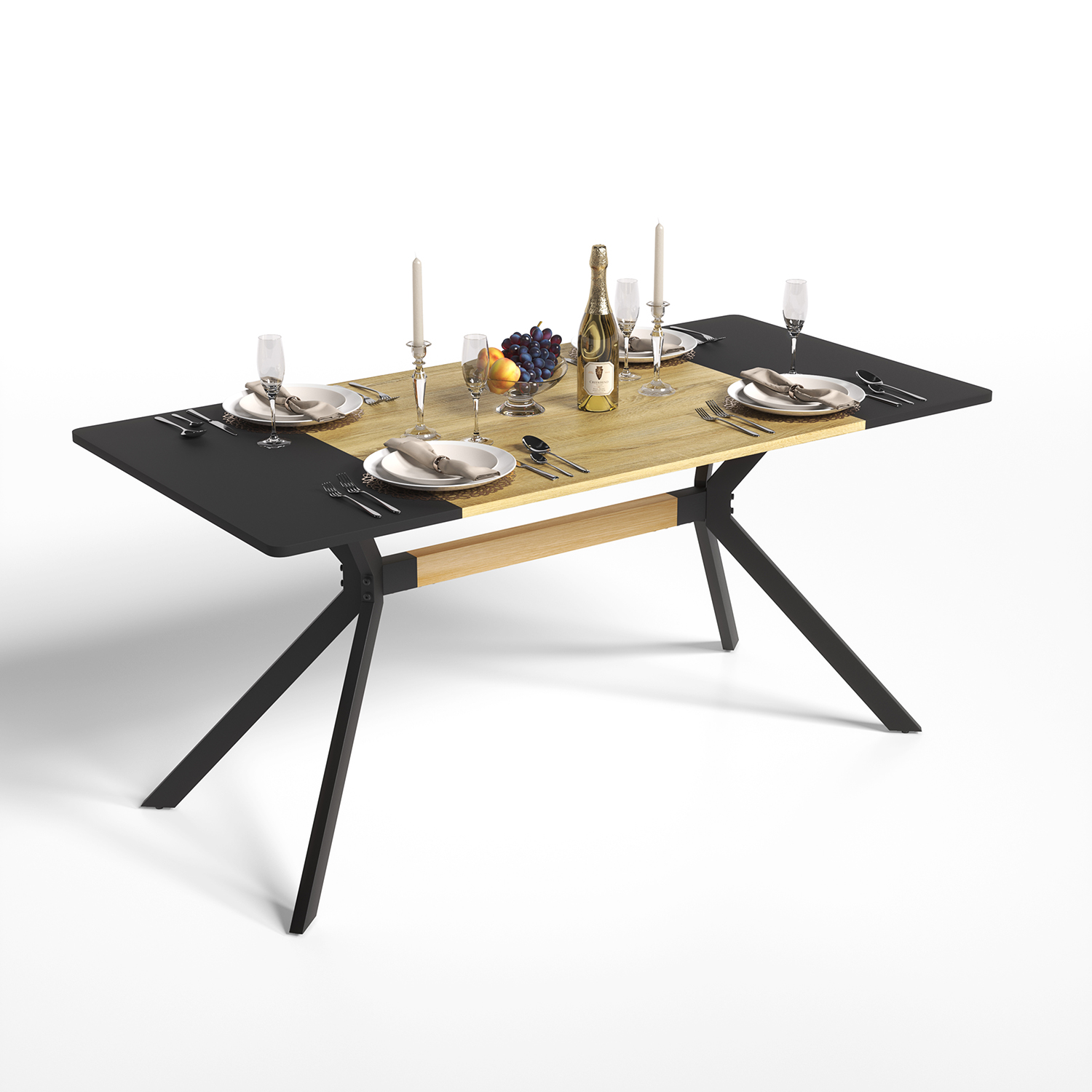 Mesa Comedor Industrial Minimalista 6 Personas 160 X 90 Cm