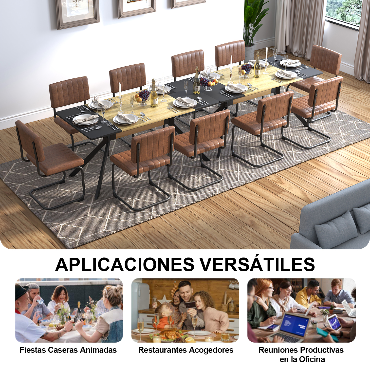 Mesa Comedor Industrial Minimalista 6 Personas 160 X 90 Cm