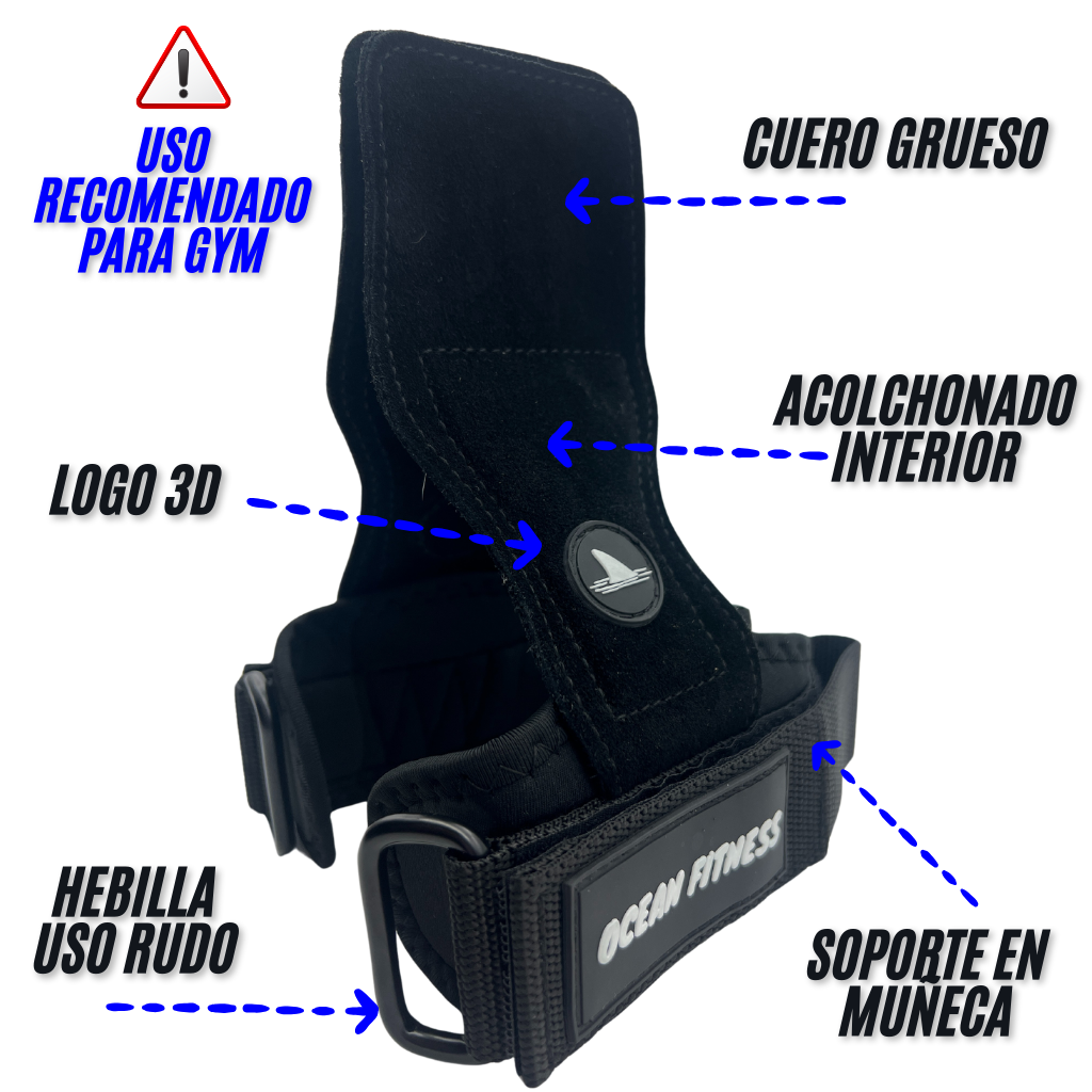 Calleras Deportivas para Pesas Ocean Fitness Piel Crossfit Gym