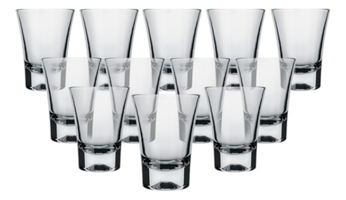 Set De 12 Vasos Copo Dose Shot Tequila Vidrio Tequilero 60ml
