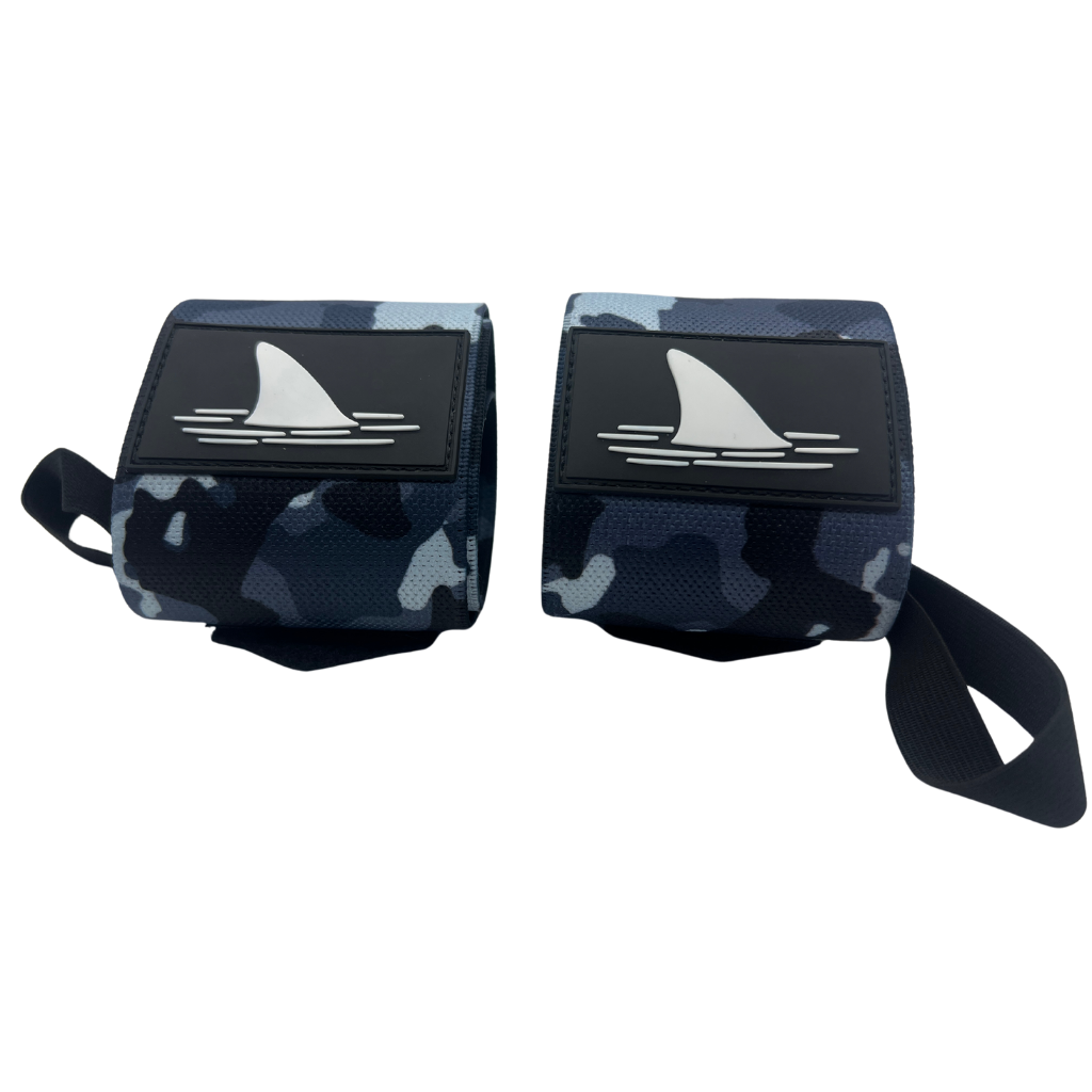 Muñequeras Deportivas para Pesas Ocean Fitness Ajustables Elásticas Camuflaje Gris Ocean Wrist