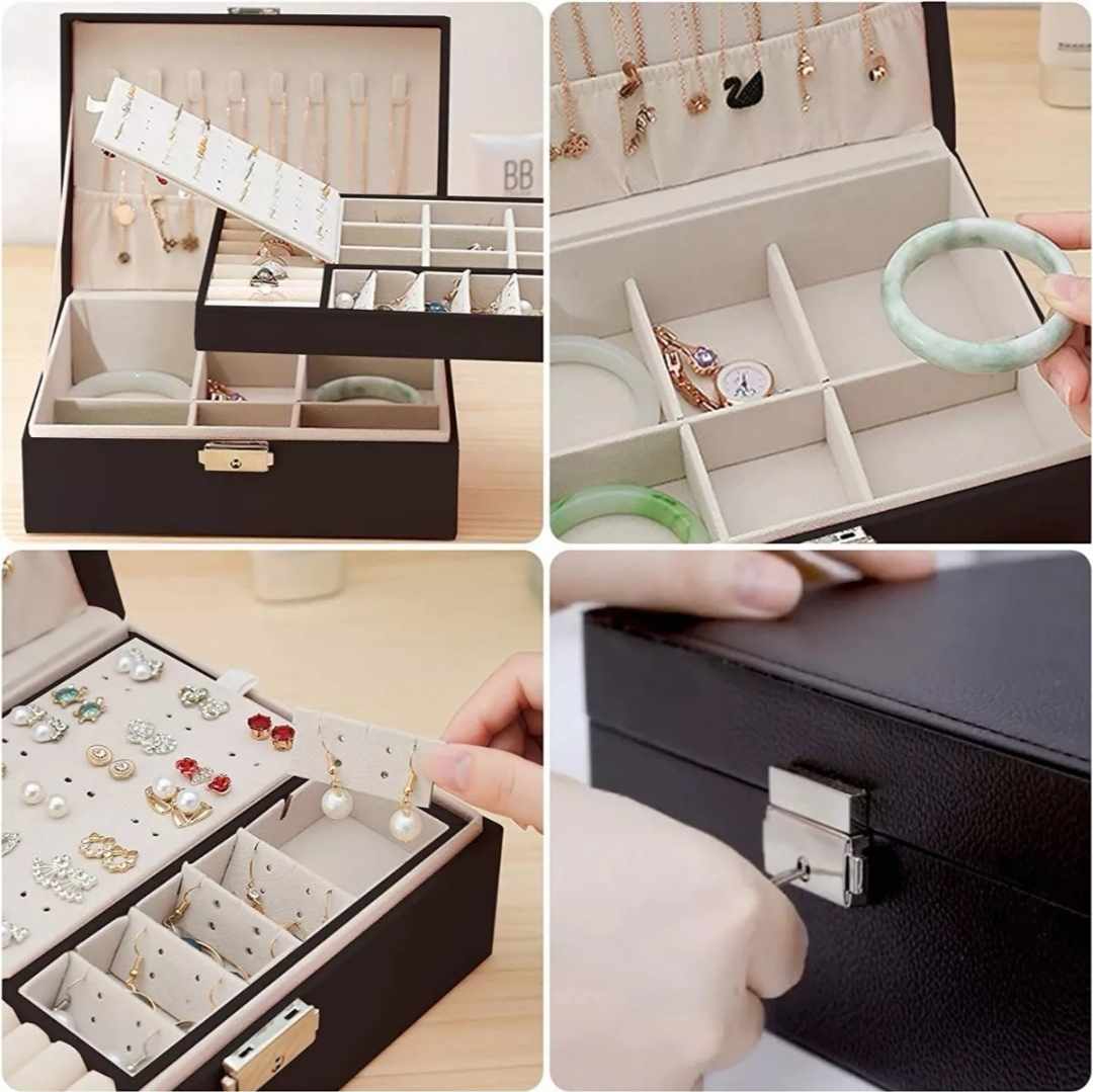 Estuche Alhajero Organizador Joyeria Relojes Con Cerradura