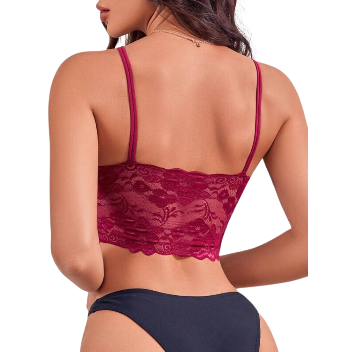 Shein Brasier Top Sujetador Color Rojo Talla Mediana Moda Mujer