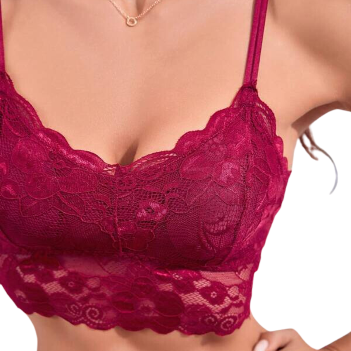 Shein Brasier Top Sujetador Color Rojo Talla Mediana Moda Mujer