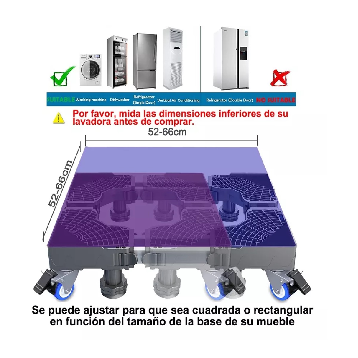 Base Multifuncional Universal Para Lavadoras Y Refrigerado