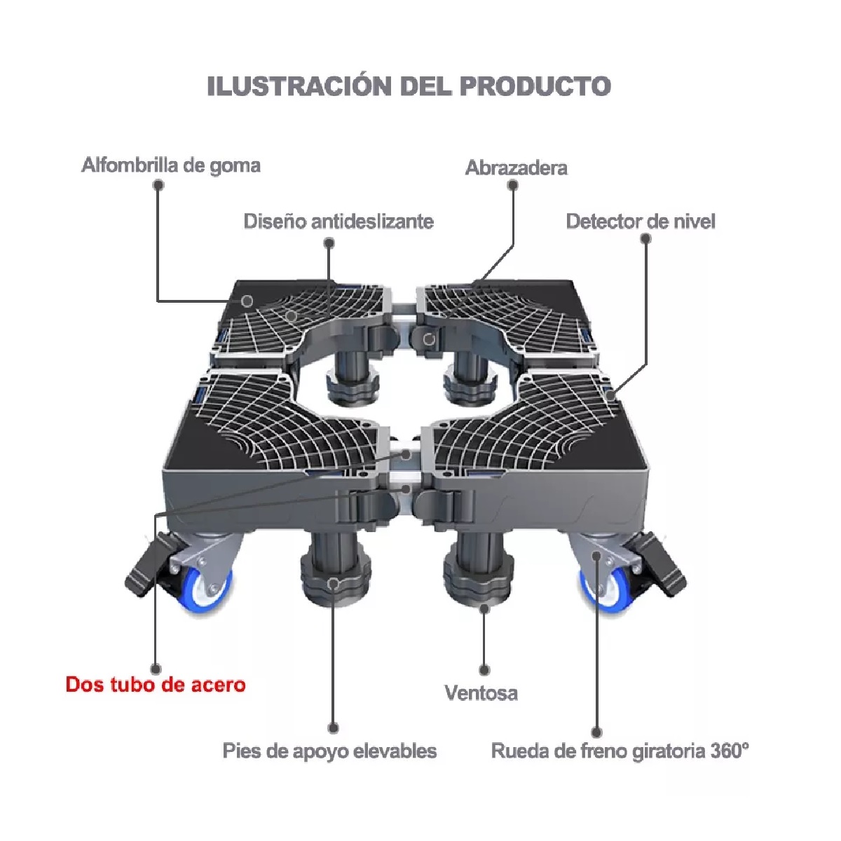 Base Multifuncional Universal Para Lavadoras Y Refrigerado