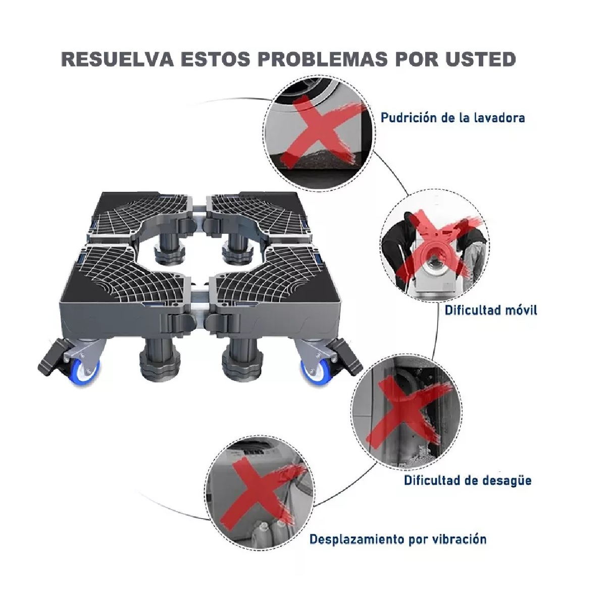 Base Multifuncional Universal Para Lavadoras Y Refrigerado