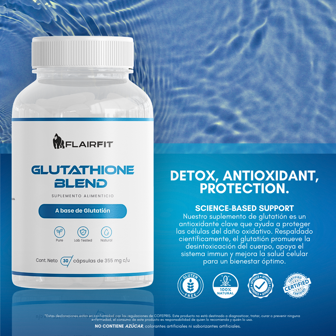 Flairfit® Glutatión Glutathione Blend, Formulación Premium, 30 Cápsulas