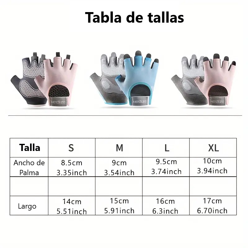 Guantes Deportivos de Medio Dedo Negros S
