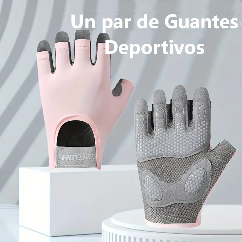 Guantes Deportivos de Medio Dedo Negros S