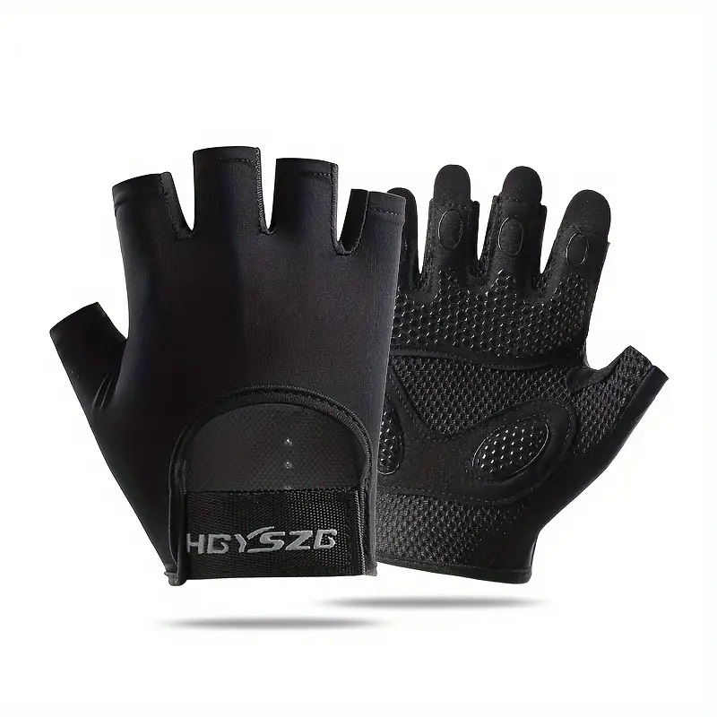Guantes Deportivos de Medio Dedo Negros S