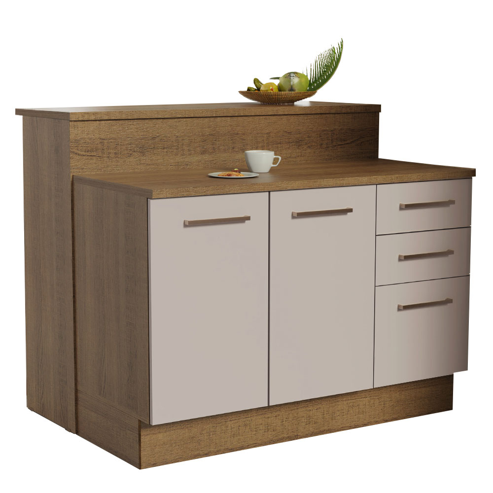 Isla de Cocina con Encimera y Mostrador Madesa Ágata 120cm MC