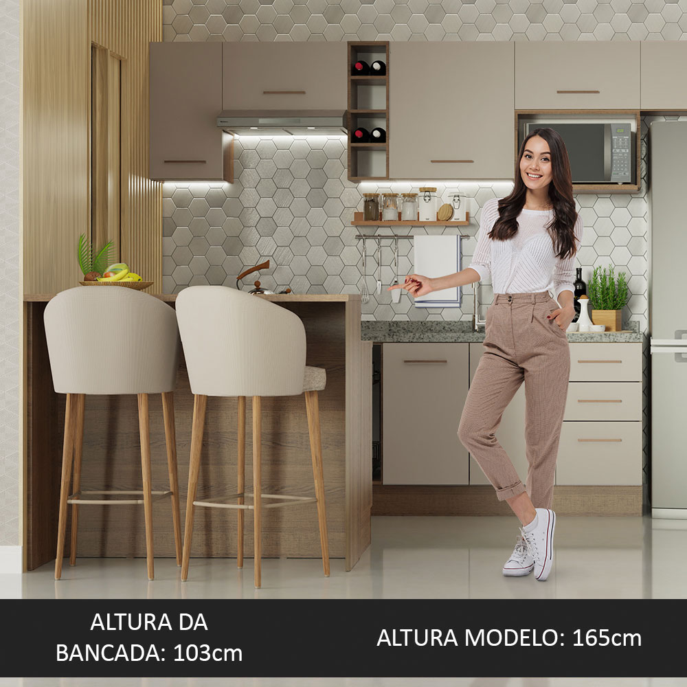 Isla de Cocina con Encimera y Mostrador Madesa Ágata 120cm MC