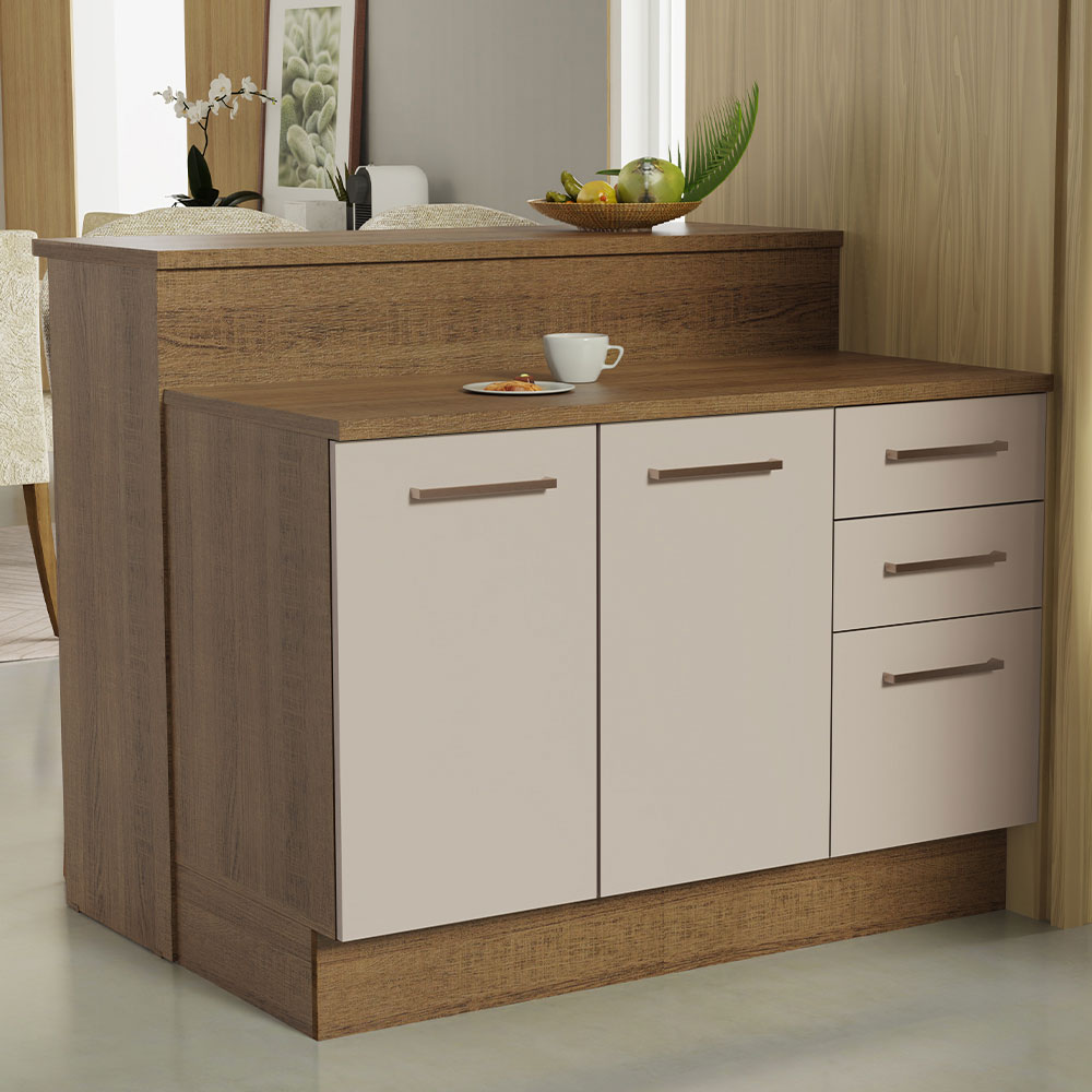 Isla de Cocina con Encimera y Mostrador Madesa Ágata 120cm MC