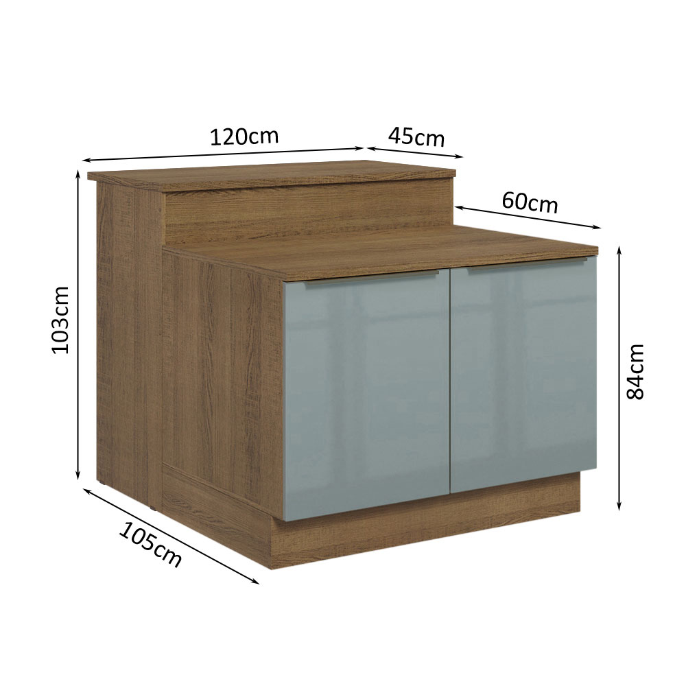 Isla de Cocina con Encimera y Mostrador Madesa Glamy 120cm MG