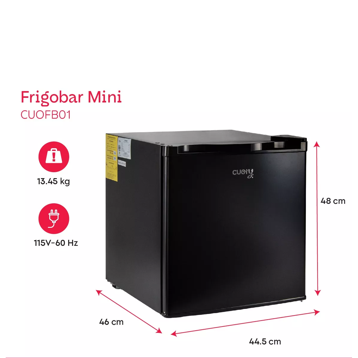 Frigobar Mini 1.6 Pies 46l Refrigerador Congelador Compacto