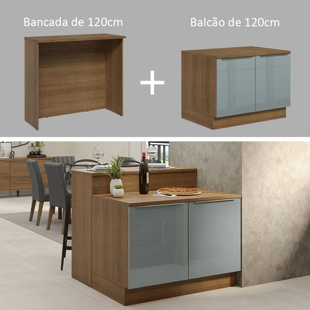 Isla de Cocina con Encimera y Mostrador Madesa Glamy 120cm MG