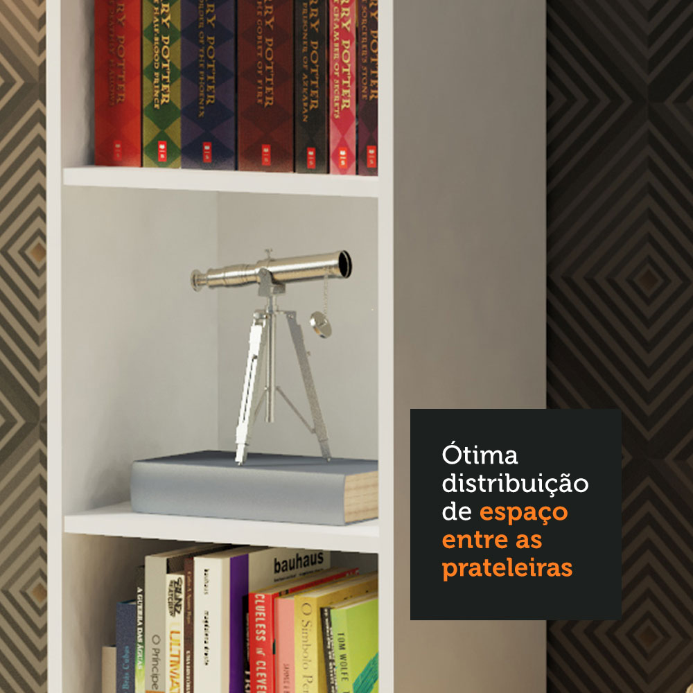 Estante Librero Organizador Madesa 6906 con 6 Nichos Blanco