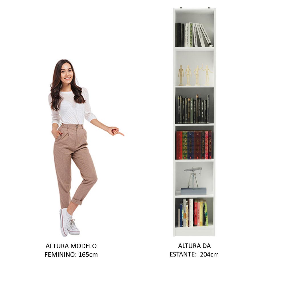 Estante Librero Organizador Madesa 6906 con 6 Nichos Blanco