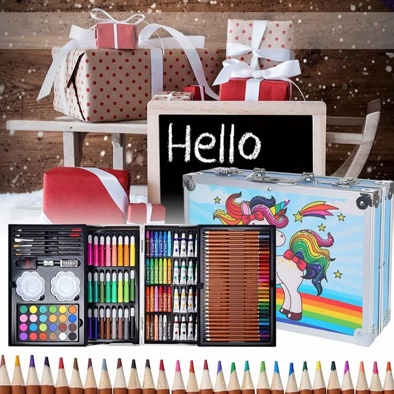 Set De Arte Profesional, Colores Lápices Kit Dibujo 145 pza