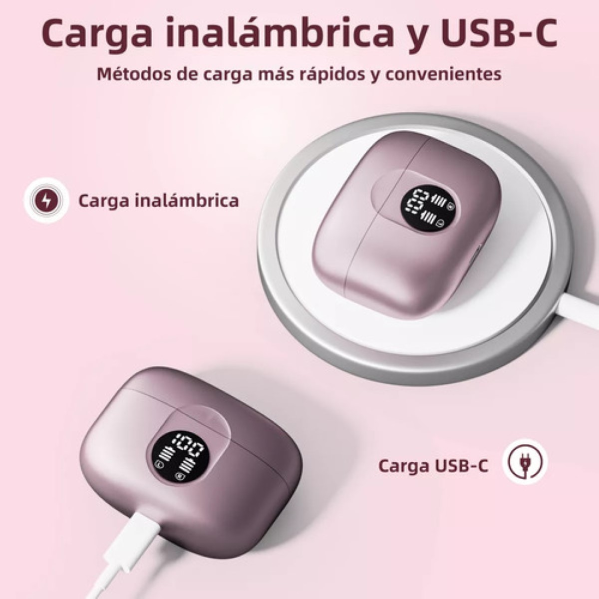 Audífonos Inalámbricos Occiam P91 In Ear Bluetooth 5.4 Rosa 