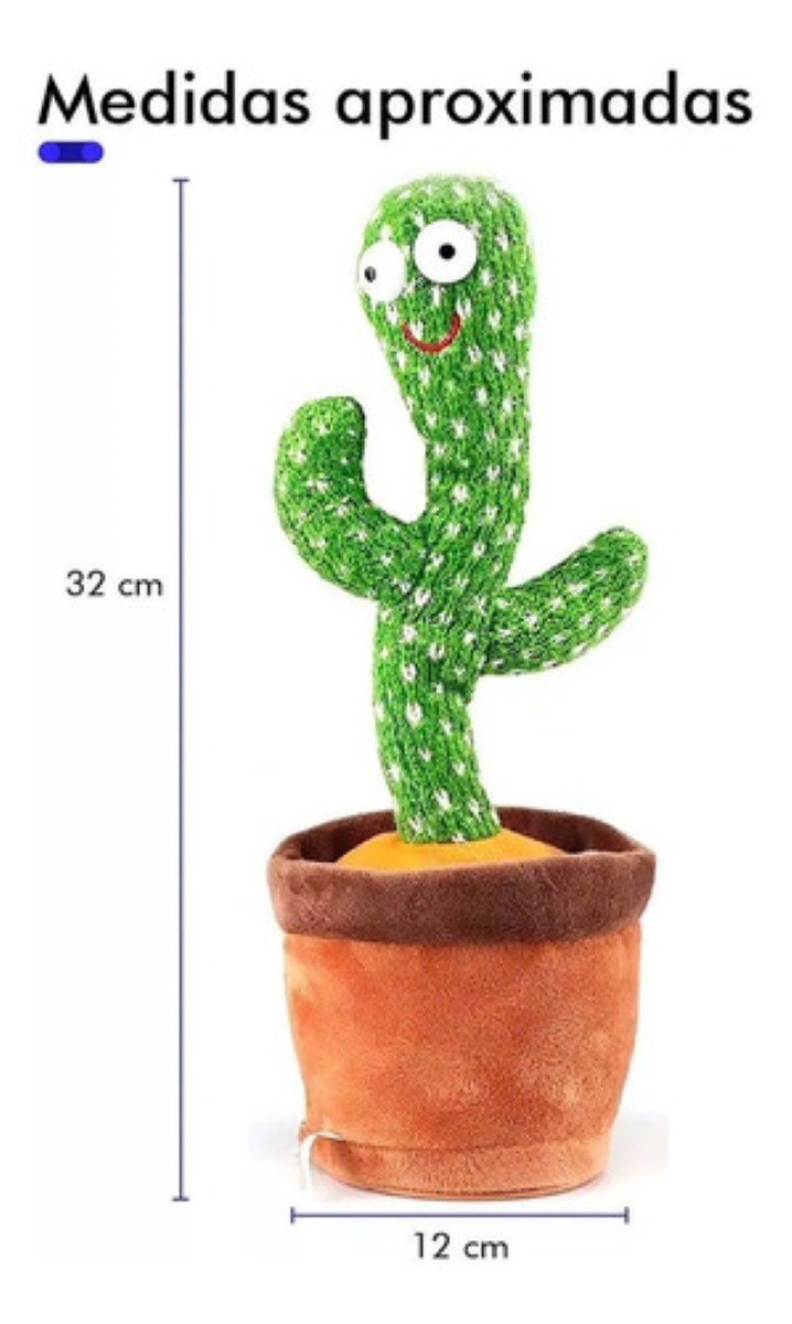 Cactus Bailarín Peluche Felpa Juguete Para Niños Recargable VERDE