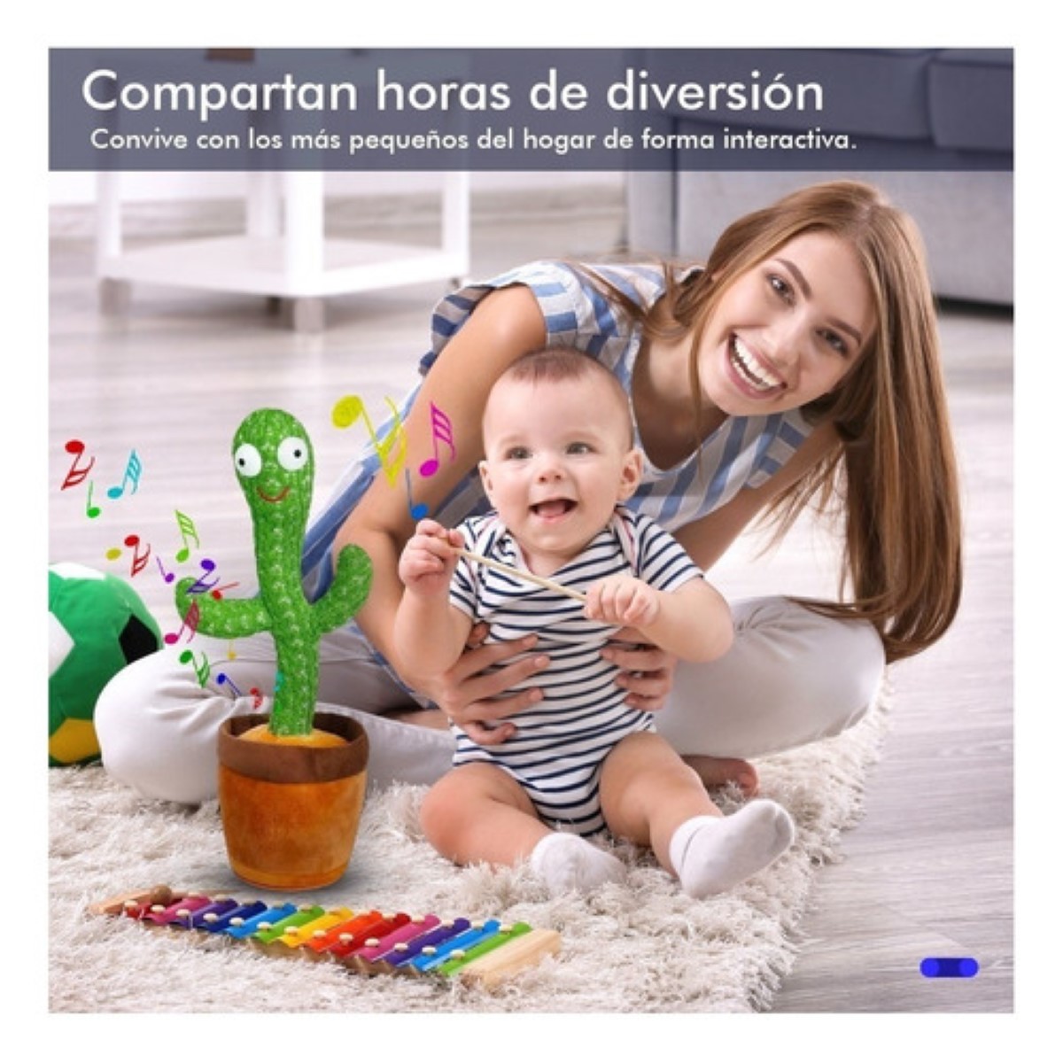 Cactus Bailarín Peluche Felpa Juguete Para Niños Recargable VERDE