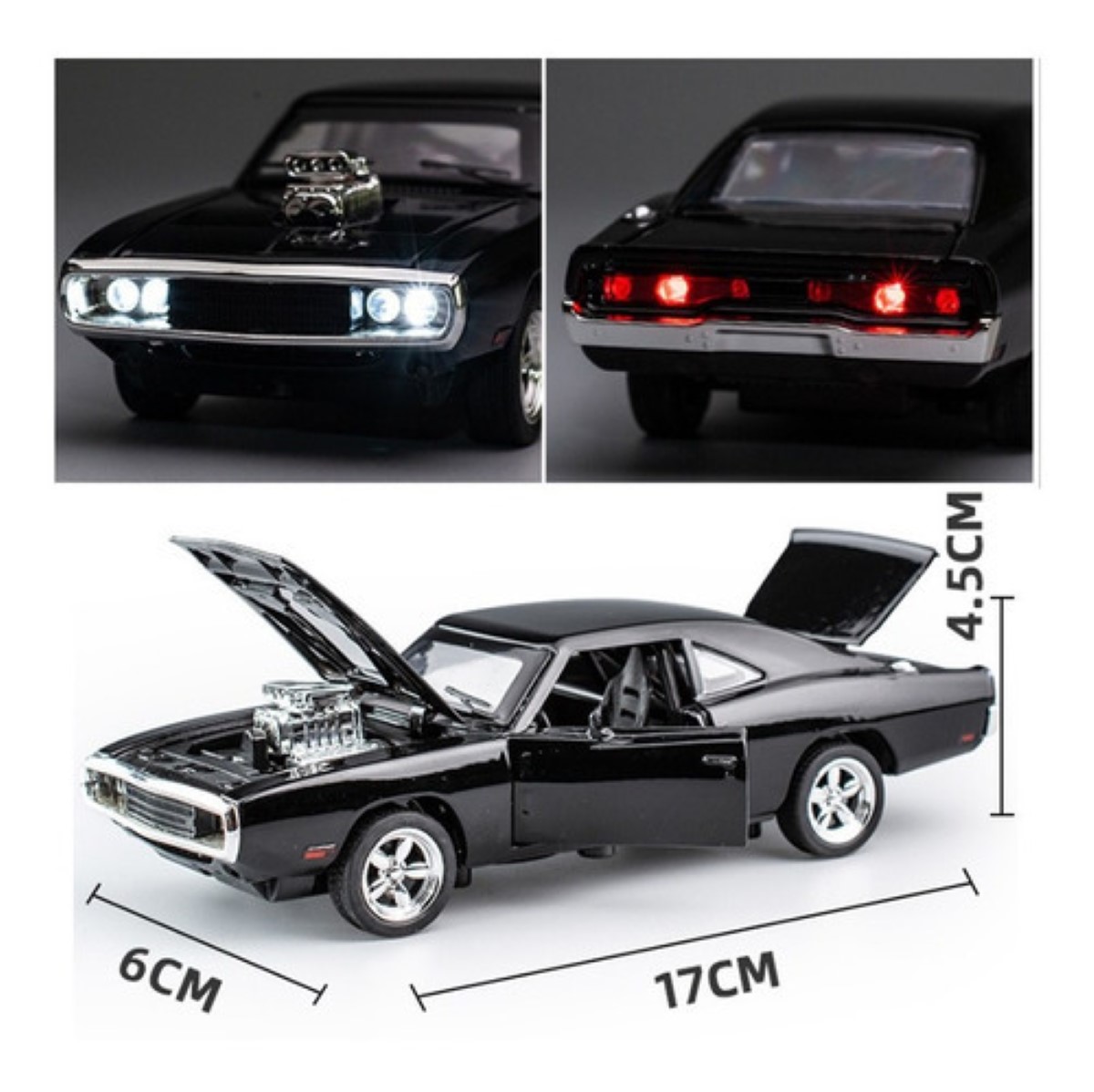 Dodge Charger 1969 Rapido Y Furioso Muscle Clásico 1:32 Color Negro