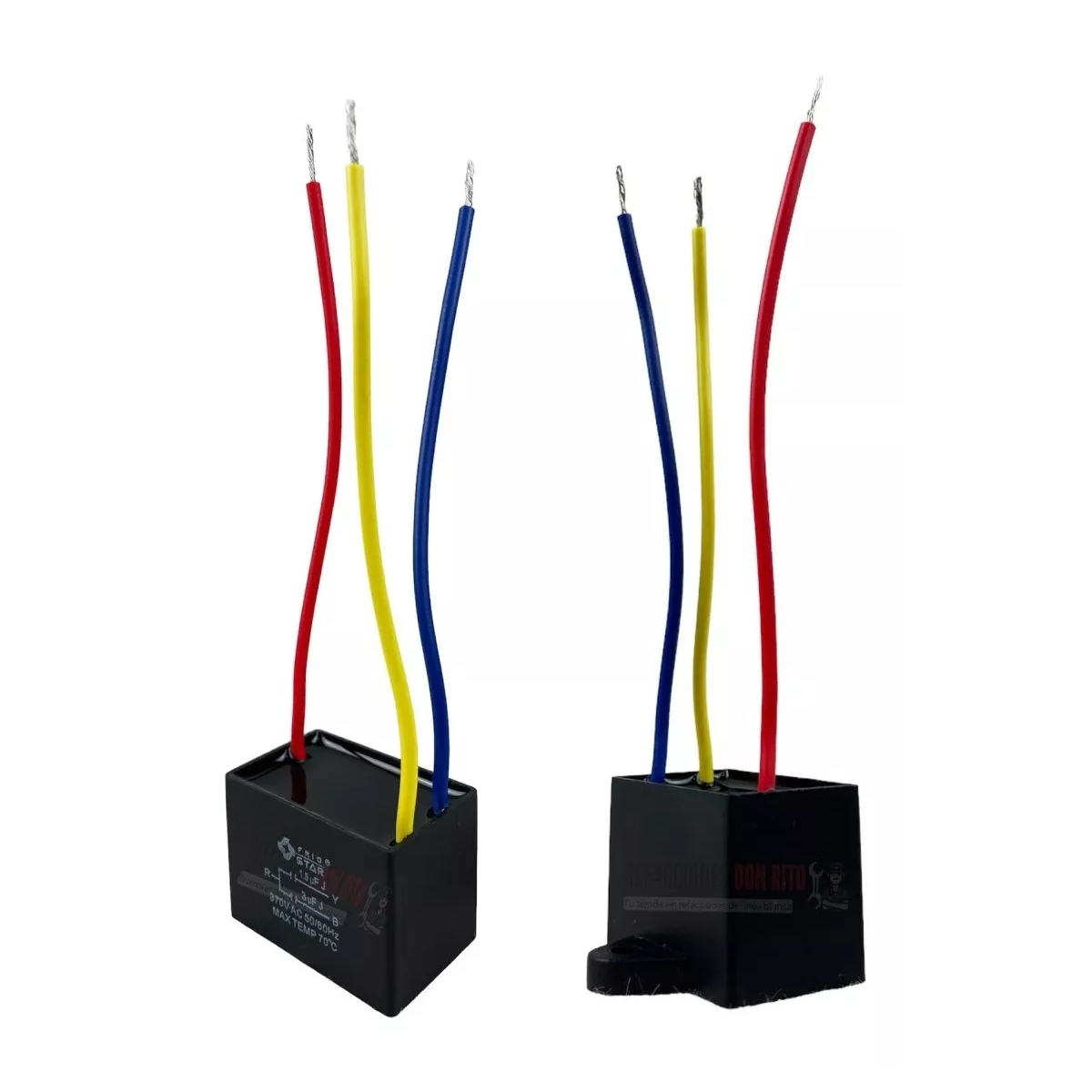 Capacitor 1.5 + 3 Uf Para Ventilador De Techo 3 Cables