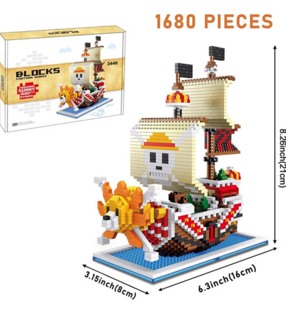 Barco Pirata Rompecabezas 3d One Piece Luffy Armables Blocks