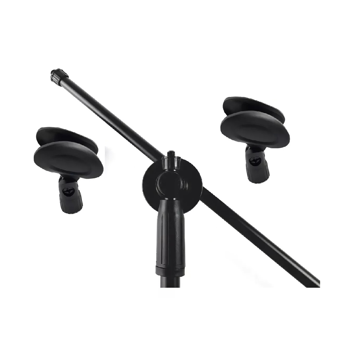 Pedestal Atril Base Stand 2 Microfonos Profesional Con Boom