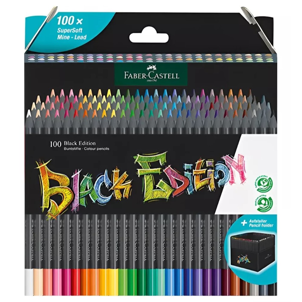Lápices de Color Faber Castell Super Soft Redondos, Estuche expandible, 100 piezas