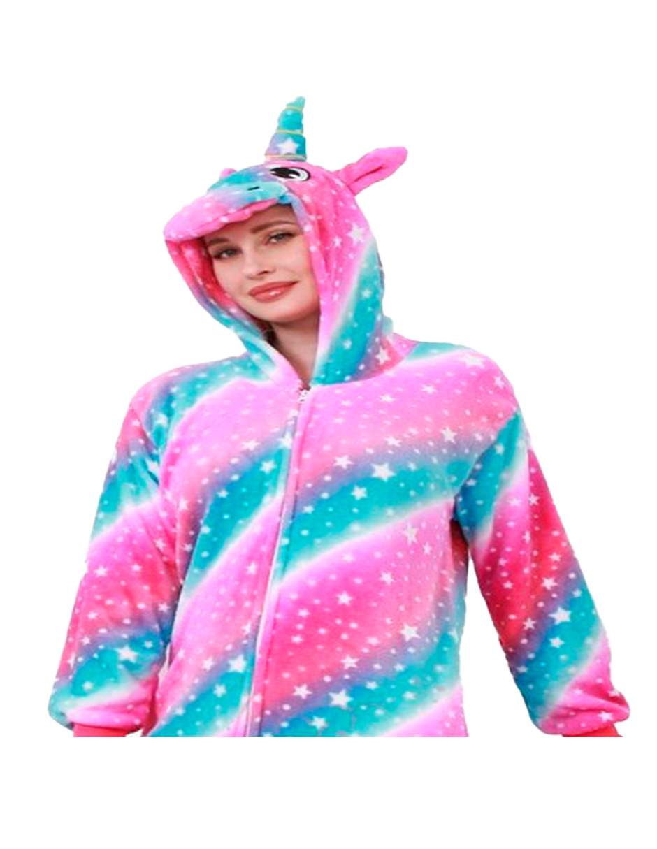 Pijama mameluco de polar diseño de unicornio para mujer  