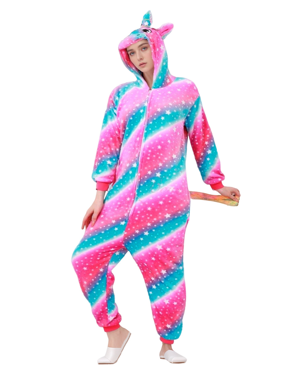 Pijama mameluco de polar diseño de unicornio para mujer  