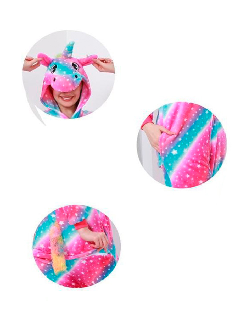 Pijama mameluco de polar diseño de unicornio para mujer  