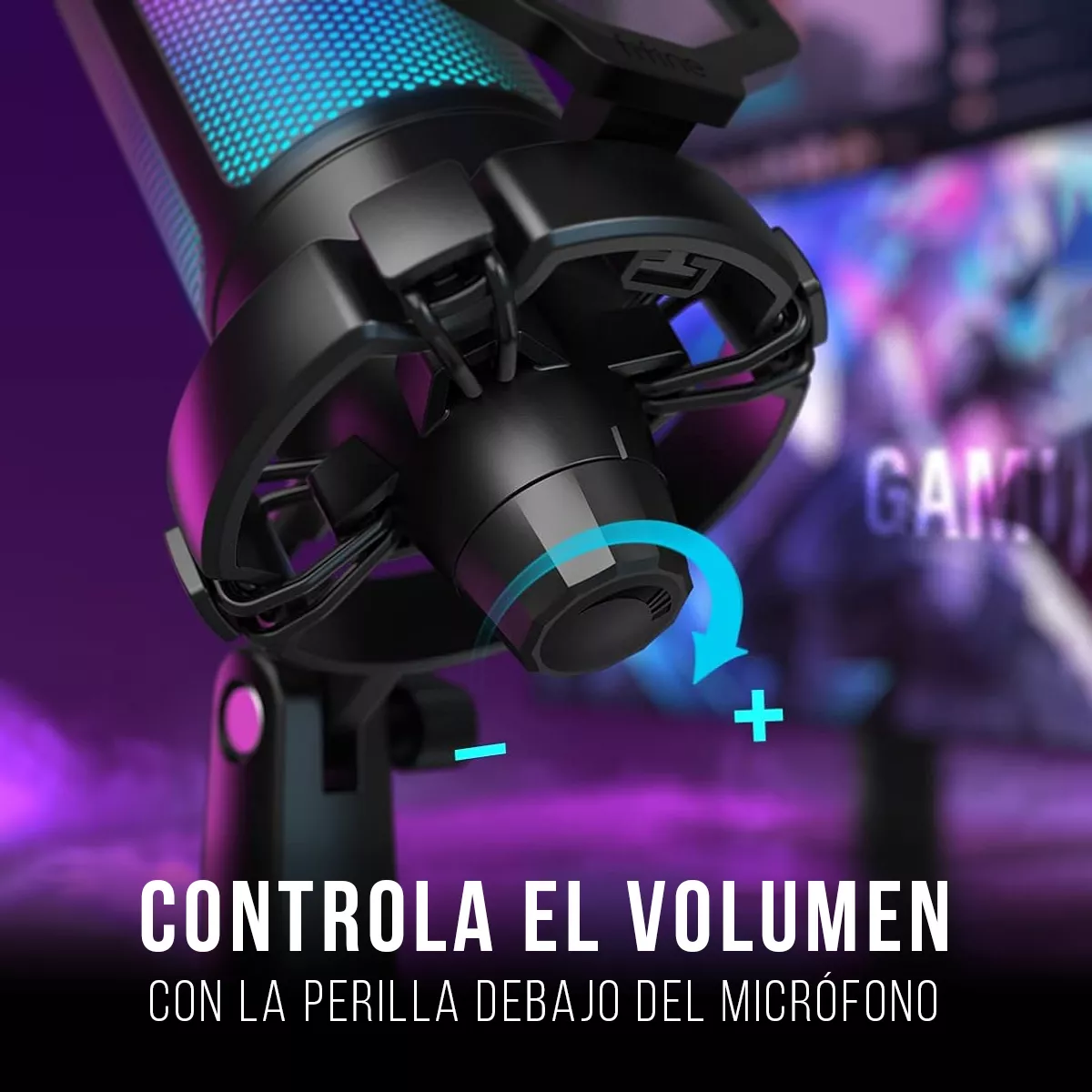 Micrófono Para Juegos Fifine Modelo A6V RGB, Gamer, podcast