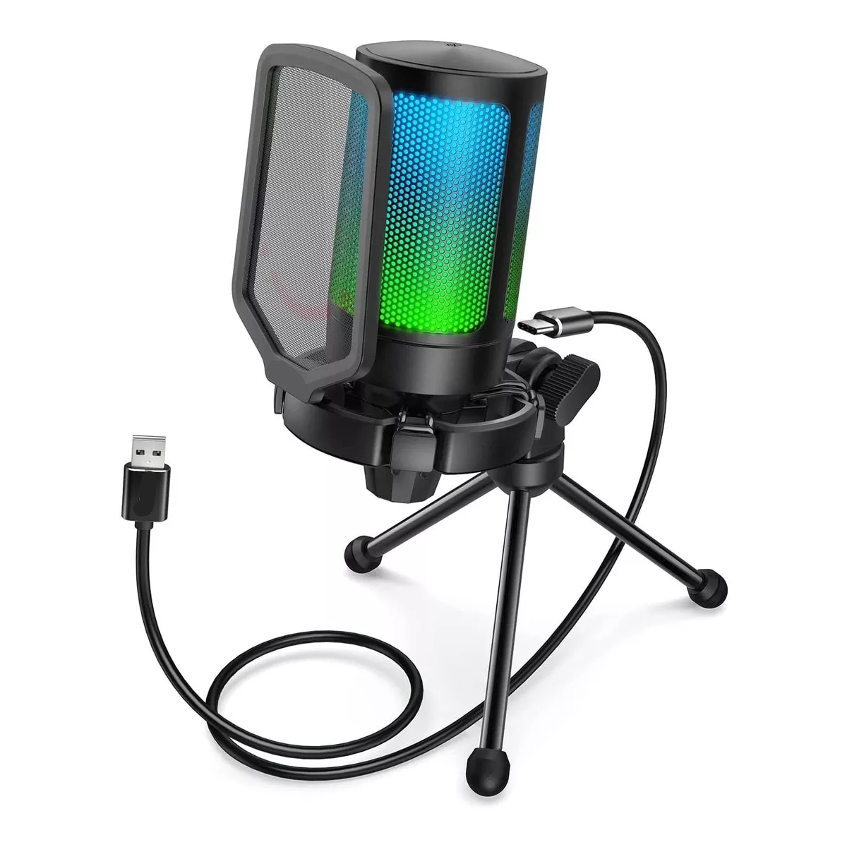 Micrófono Para Juegos Fifine Modelo A6V RGB, Gamer, podcast