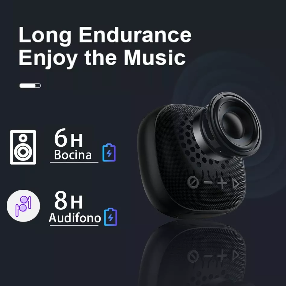 Mini Bocina Portátil Bluetooth Audífonos Inalámbricos 2 En 1