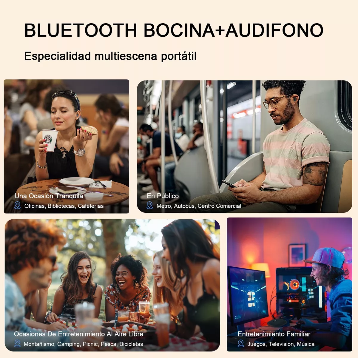 Mini Bocina Portátil Bluetooth Audífonos Inalámbricos 2 En 1