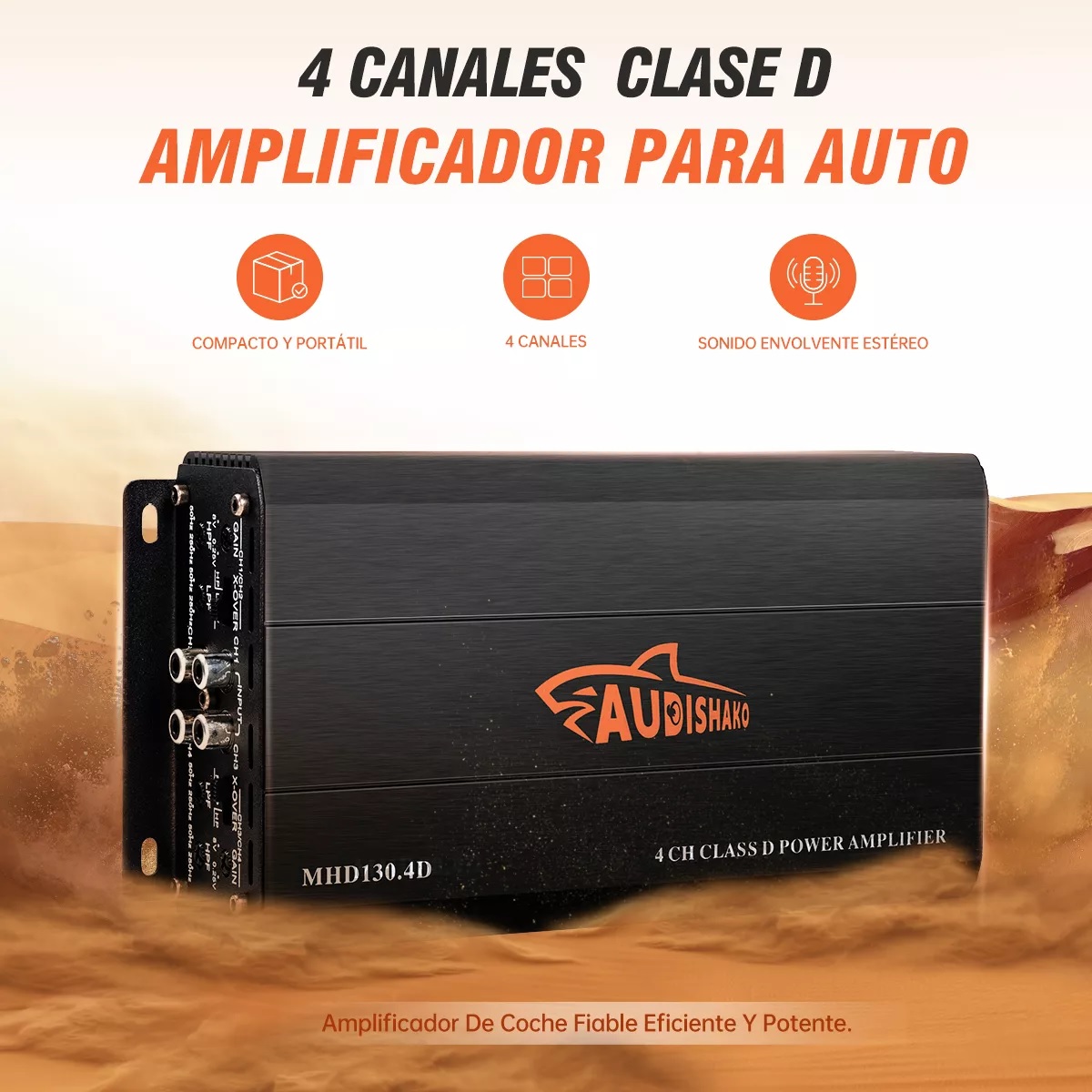 Amplificador De Audio Para Auto 4 Canales Clase D 2400w Mhd130.4d 