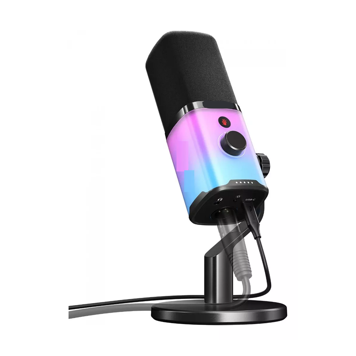 Microfono Dynamic Pd100x Rgb Xlr/usb Gamer Podcast Color Negro