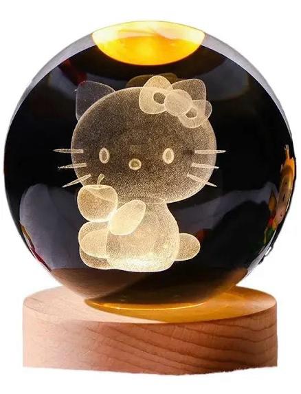 Un Toque de Encanto con Hello Kitty, Esfera de Cristal 3D Iluminada