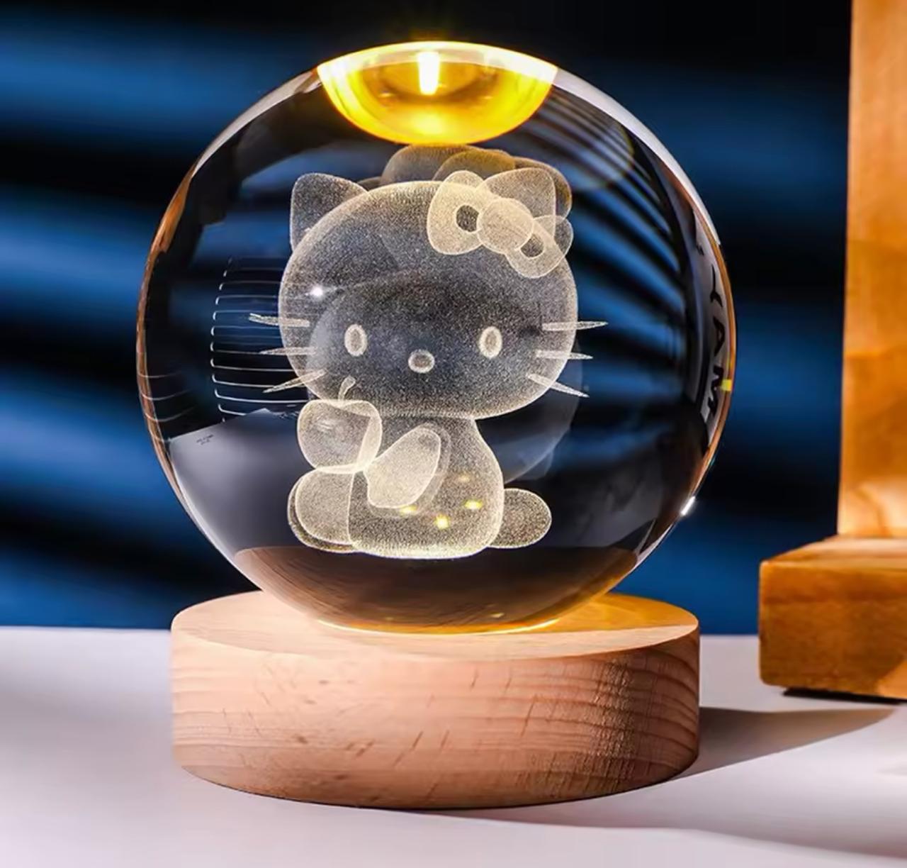 Un Toque de Encanto con Hello Kitty, Esfera de Cristal 3D Iluminada