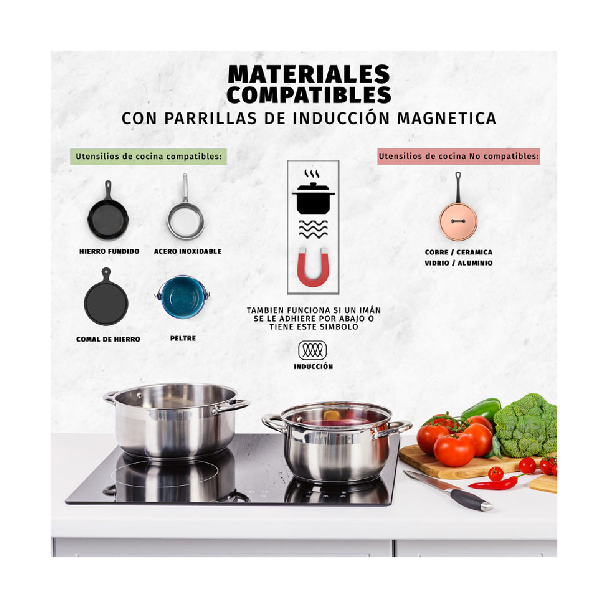 Parrilla Eléctrica Inducción SUPRA 2 parrillas empotrable