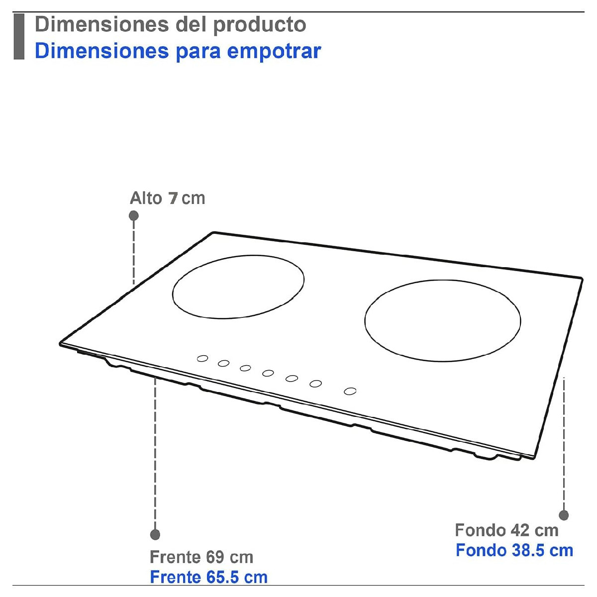 Parrilla Eléctrica Inducción SUPRA 2 parrillas empotrable