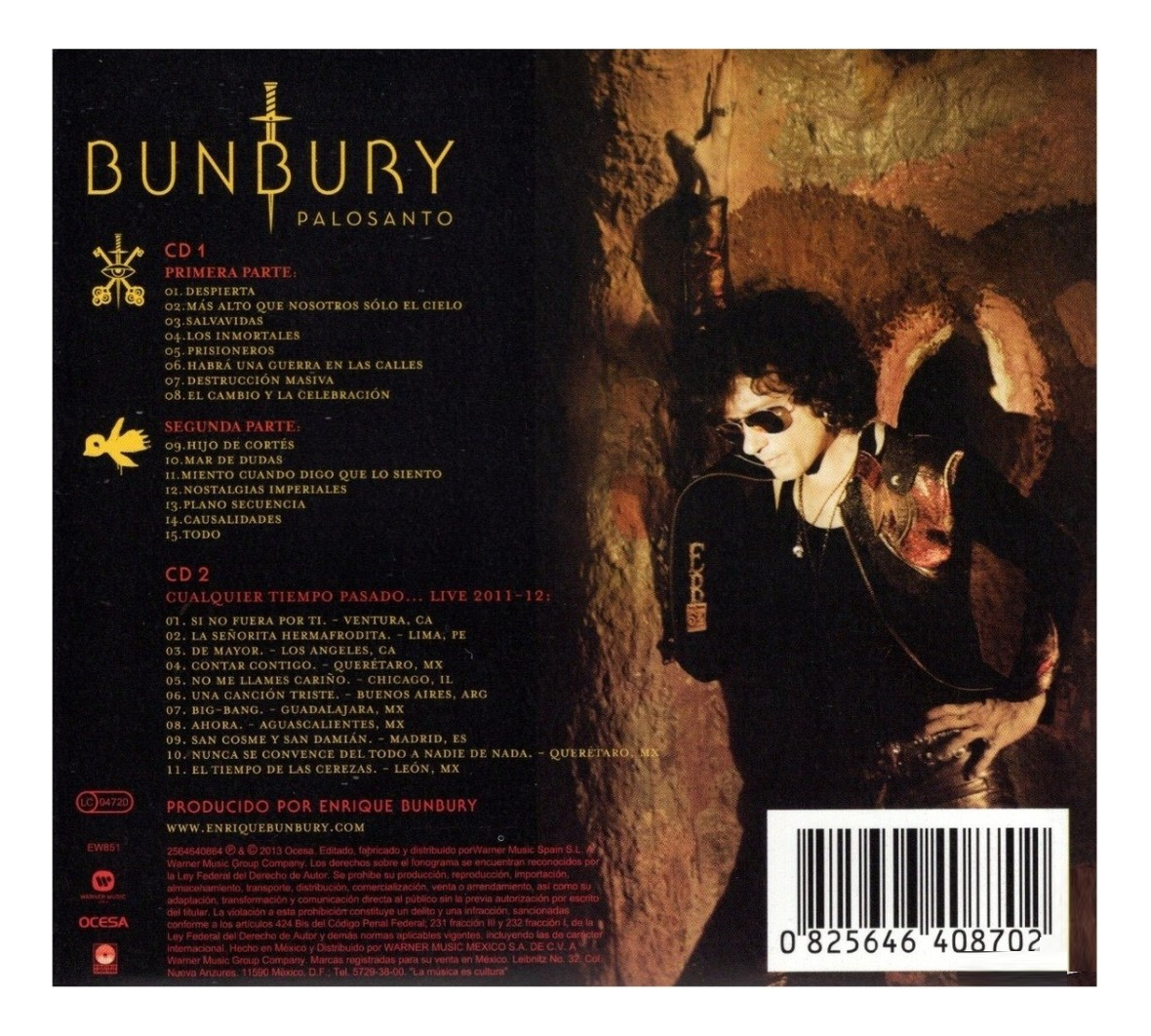 Enrique Bunbury Palosanto 2 Discos Cd.