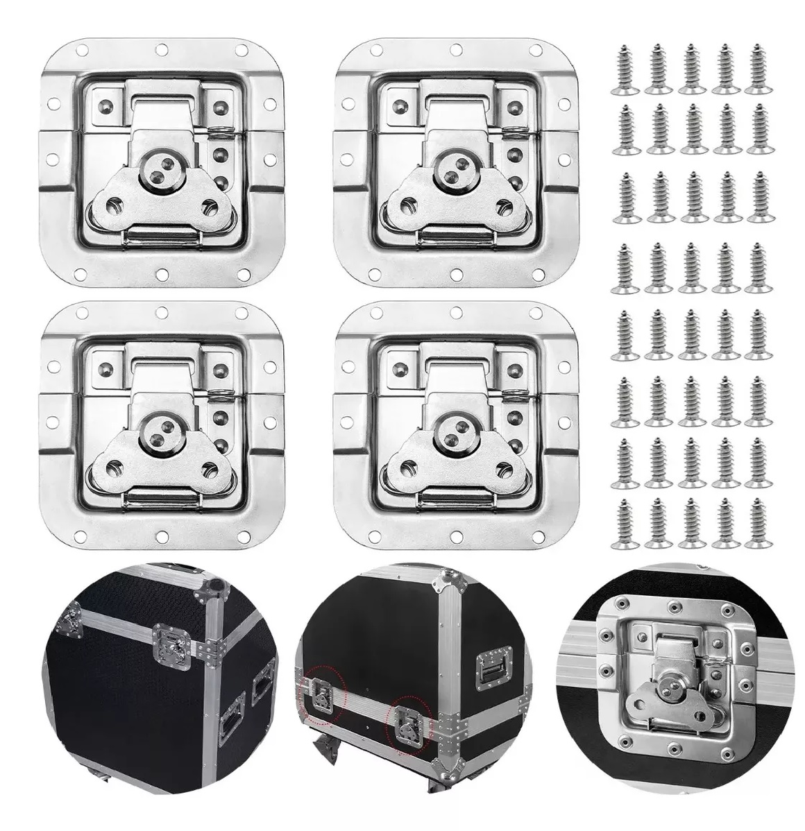 4 Piezas Broches Mediano Cromado Para Fabricar Flight Case
