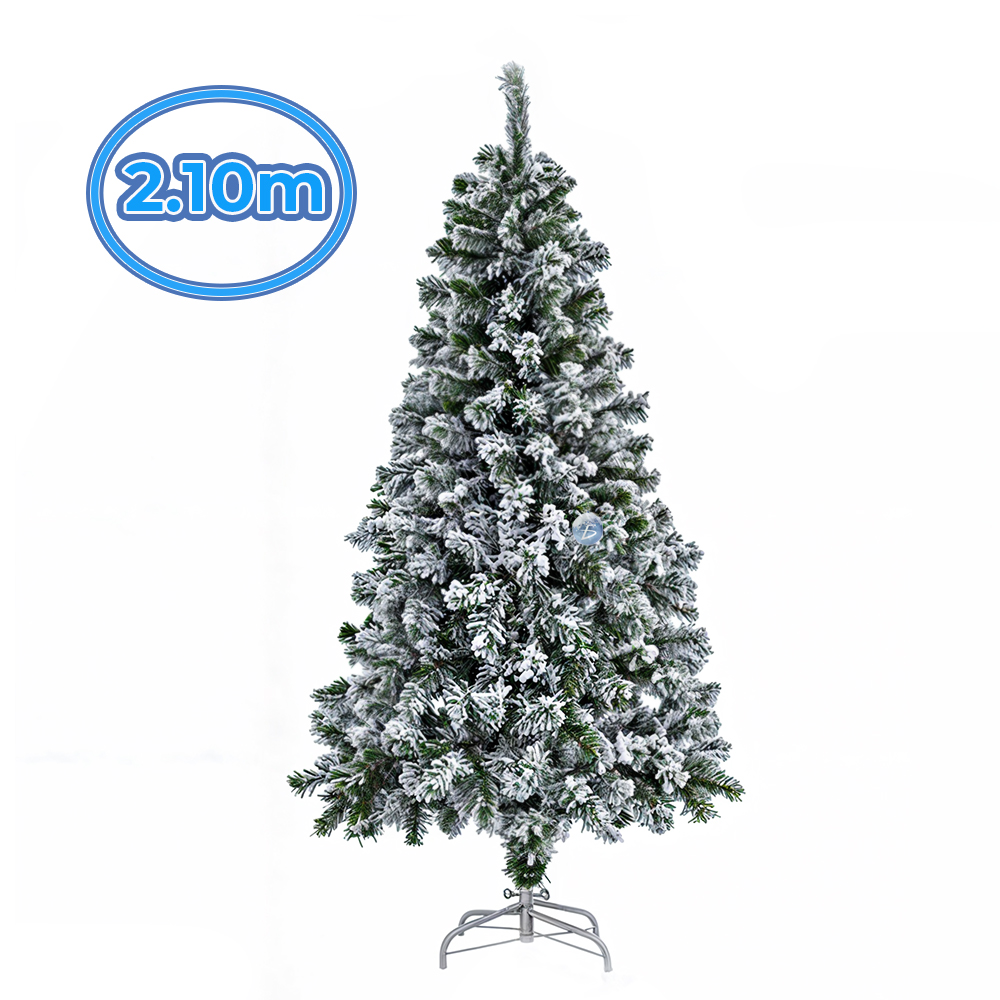 Árbol de Navidad Marca  Ele Gate la mejor 2.10 mts de altura  Verde Nevado Calidad  Premium 