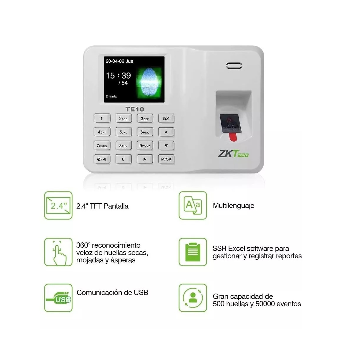 Checador De Huella Digital Reportes En Excel Usb