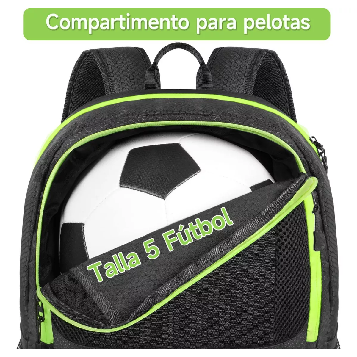Mochila Deportiva Mochila Gym Deportiva 28L, Negra Lisa